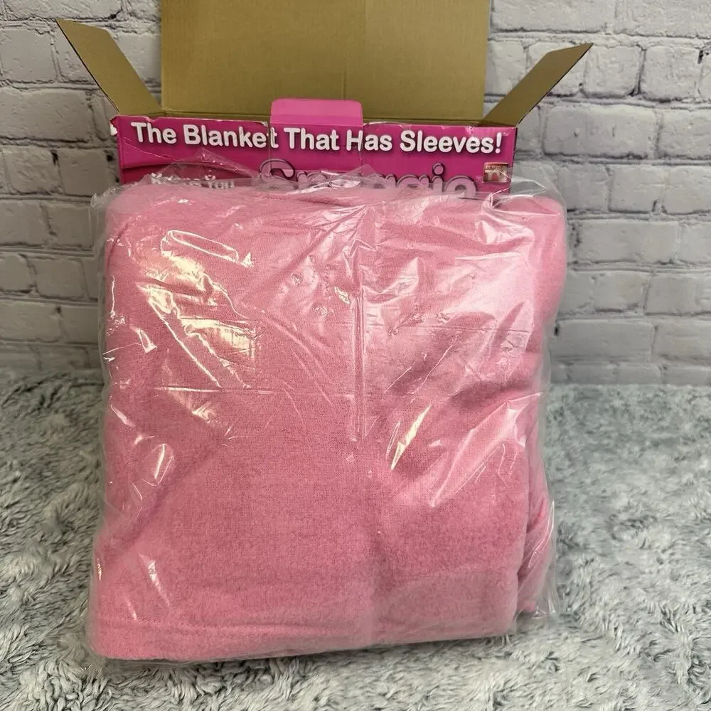 Vintage Snuggie Sleeves Pink Breast Cancer Society No Reading Light Open Box